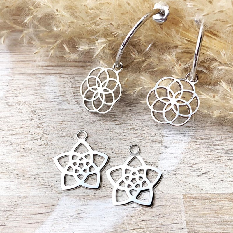 Boucles d’oreilles argentées duo