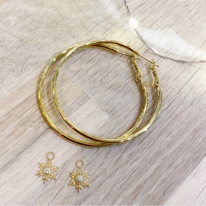 Grandes Créoles Flocons de neige