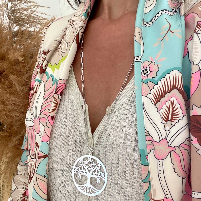 Chaîne argentée martelée à personnaliser