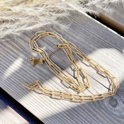 Chaîne dorée martelée à personnaliser