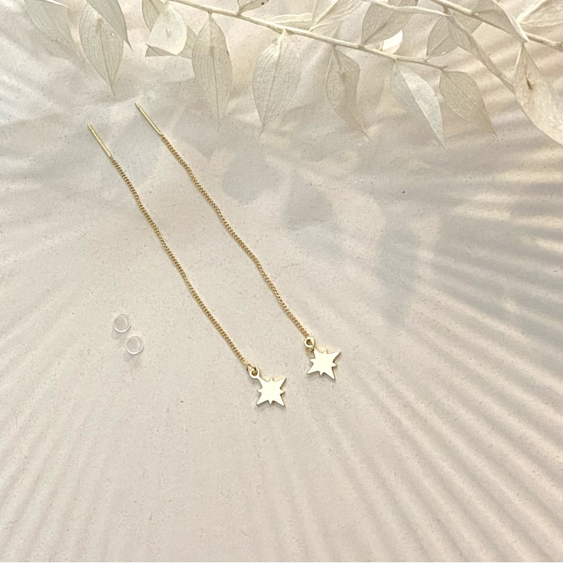 Boucles d'oreilles pendantes étoiles