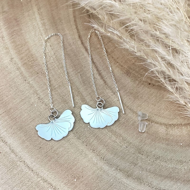 Boucles d'oreilles pendantes Ginkgo Biloba