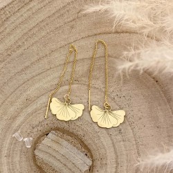 Boucles d'oreilles pendantes Ginkgo Biloba