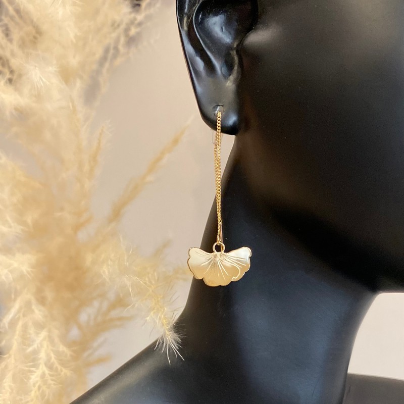 Boucles d'oreilles pendantes Ginkgo Biloba