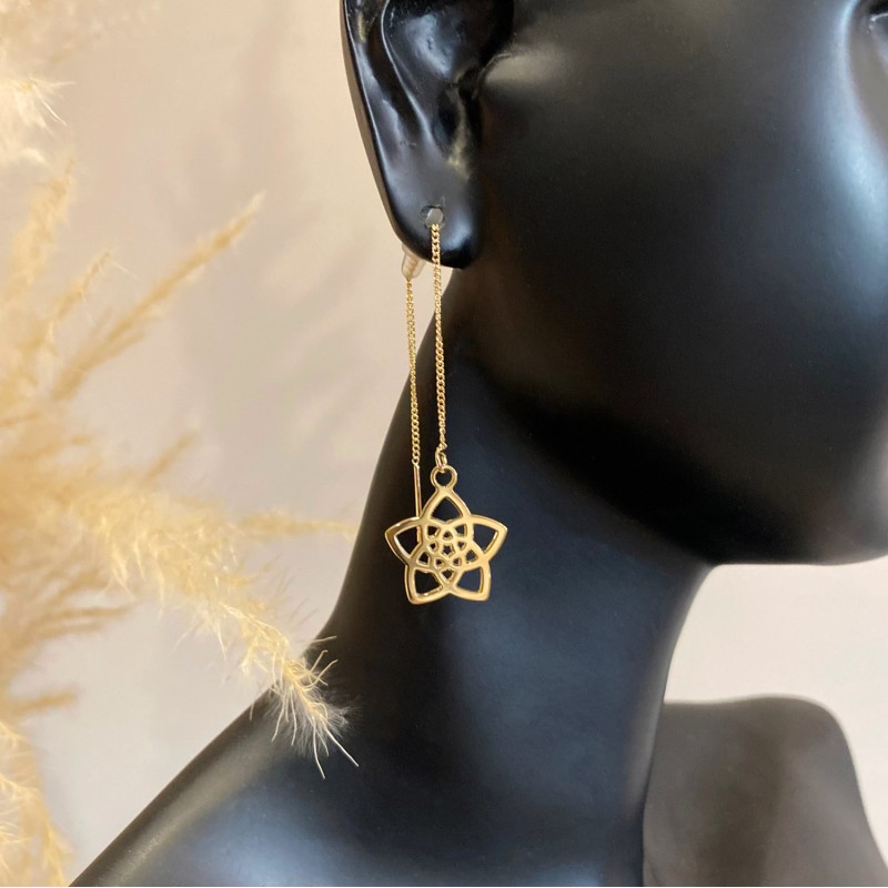 Boucles d'oreilles pendantes Fleur de Vénus