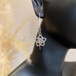 Boucles d'oreilles pendantes Fleur de Vénus