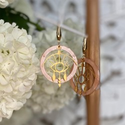 Collection Miroir d'Âmes - Boucles d'oreilles oeil avec cercle rose