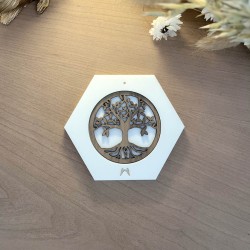 Porte encens "Encensia" blanc & noyer | Il-umine