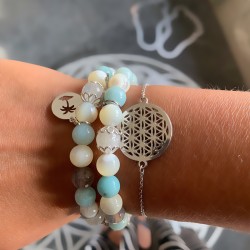 Bracelet avec médaille Fleur de vie