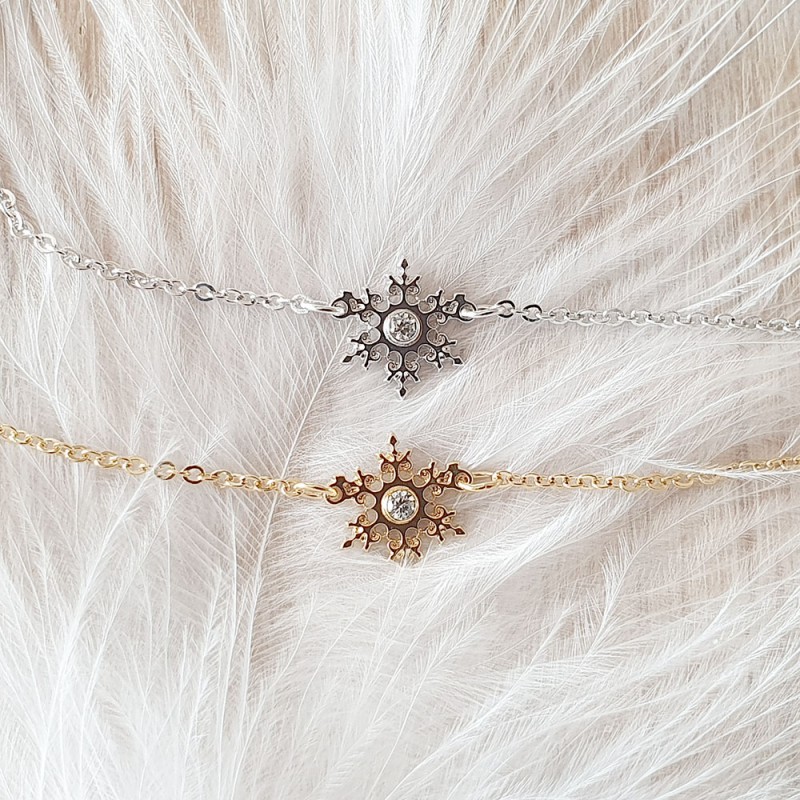 Chaîne ras de cou Flocon de neige