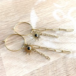 Boucles d'oreilles pendantes dorées